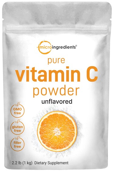 Pure Vitamin C Crystal Powder Water Soluble Vitamin C 1000mg Per Serving 1 KG 22 Pounds Immune Vitamins and Strong Antioxidant Pure Ascorbic Acid Powder Supplement