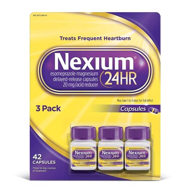 Nexium 24 Hr Acid Reducer 20 Mg 42 Capsules Pack of 3