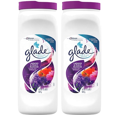 GladeCarpet and Room Powder Lavender and Peach Blossom 32Ounce 2Pack