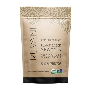 TruvaniVegan Pea Protein Powder  Chocolate Peanut Butter  20g Organic Plant Based Protein  20 Servings  Keto  Gluten  Dairy Free  Low Carb  No Added Sugar