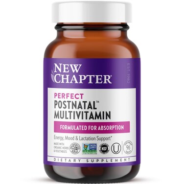 New Chapter Postnatal Vitamins Lactation Supplement Complete Multivitamin with Fermented Vitamin D3  B Vitamins Made with Organic Vegetables  Herbs NonGMO Ingredients 96 Count