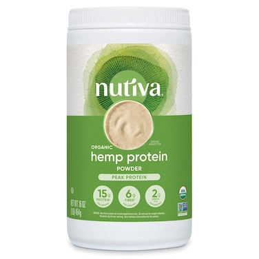 NutivaOrganic ColdPressed Raw Hemp Seed Protein Powder Peak Protein 16 Oz USDA Organic NonGMO Whole 30 Approved Vegan GlutenFree  Keto Plant Protein with Essential Amino Acids
