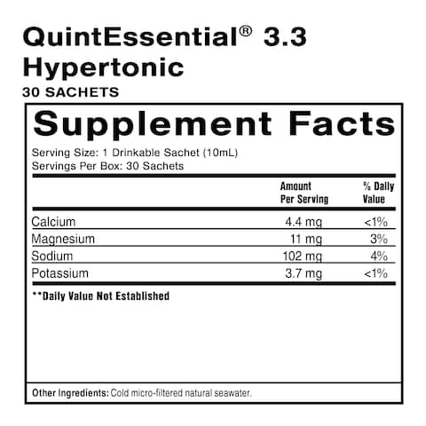 Quicksilver Scientific Original Quinton Hypertonic Solution  Sea Water Hydration  Liquid Minerals with Electrolytes for Muscle Recovery StaminaMineral Replenishment 30 Single Serving Glass Vials