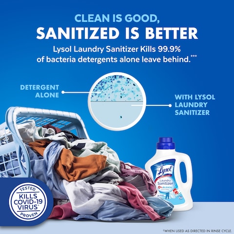 Lysol Disinfectant Laundry Sanitizer  Scent Booster Laundry Detergent Additive Color Safe Bleach Alternative Laundry Odor Eliminator Kills Bacteria  Viruses Crisp Linen Scent 90 Fl Oz
