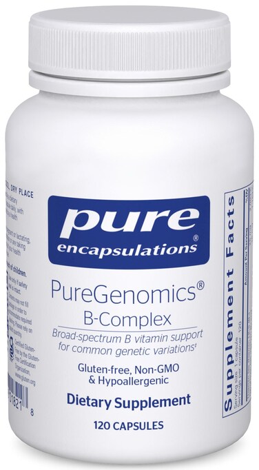 Pure Encapsulations PureGenomics BComplex  Broad Spectrum B Vitamin Support for Genetic Expression Cellular Function Hormone Production  Energy Metabolism  with Vitamin B12  B6120 Capsules