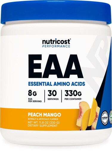 NutricostEAA Powder 30 Servings Peach Mango  Essential Amino Acids  NonGMO Gluten Free Vegetarian Friendly