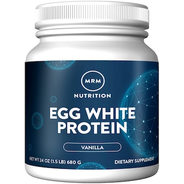 MRM Nutrition Egg White Protein  Vanilla Flavored  23g FatFree Protein  with Digestive enzymes  Highest Biological Value  Clinically Tested  20 Servings