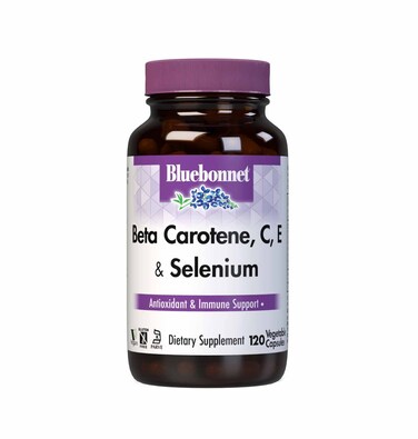 BluebonnetBeta Carotene C and E Plus Selenium Vegetarian Capsules 120 Count White