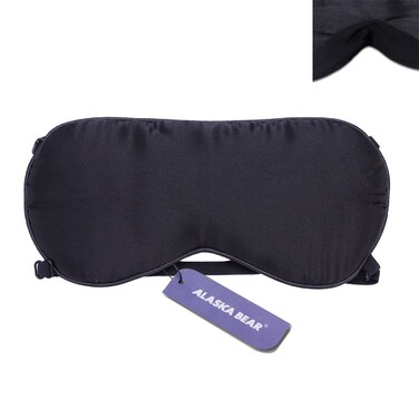 ALASKA BEAR Sleep Mask 2 Straps Mulberry Silk Twin Thin Elastic Bands Stay Put All Night SuperSmooth Slim Eye Mask Two Adjustable Head Strings and Nose Baffle