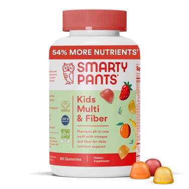 SmartyPants Kids Multivitamin Gummies and Fiber Supplement Omega 3 Fish Oil EPADHA Vitamin D3 C Vitamin B12 B6 Vitamin A Zinc Fiber Gummies Three Fruit Flavors 90 Count 22 Day Supply