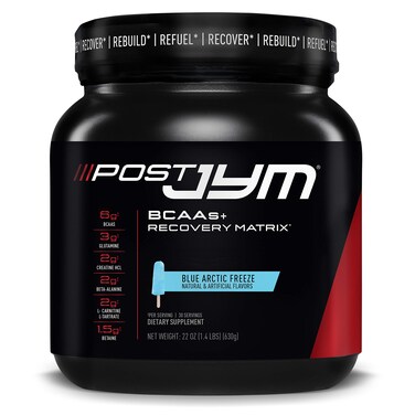 Post JYM Active Matrix PostWorkout with BCAAs Glutamine Creatine HCL BetaAlanine and More JYM Supplement Science Blue Arctic Freeze 30 Servings 22 Oz