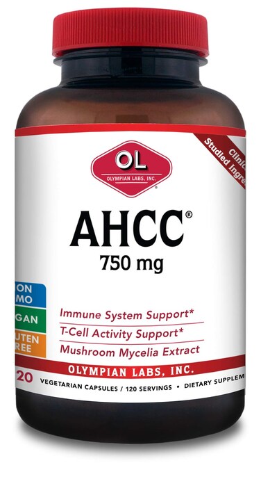 Olympian Labs Premium AHCC Supplement 750mg of AHCC per Capsule  Supports Immune Health Liver Function and Natural Killer Cell Activity  Bulk 120 Servings