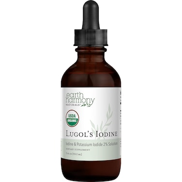 Organic Lugols Iodine Iodine and Potassium Iodide 2 Solution 3000 mcg  Liquid Supplement Drops for Thyroid Support for Women  Men Metabolism Health Detox Boost  NonGMO 395 Servings 2 Oz