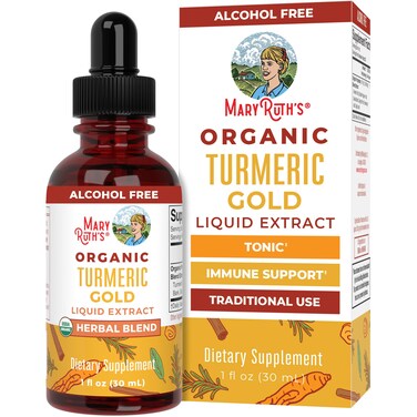 MaryRuth OrganicsUSDA Organic Turmeric Gold Liquid Drops  Liquid Herbal Blend  Turmeric Curcumin Black Pepper Cassia Cinnamon Bark Ginger Root  Immune Support  NonGMO Vegan 1oz
