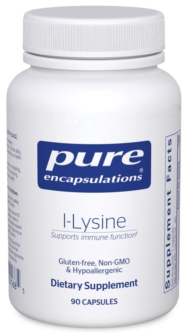 Pure Encapsulations LLysine  Essential Amino Acid Supplement for Immune Support  Gum Lip Health  with LLysine HCl  90 Capsules