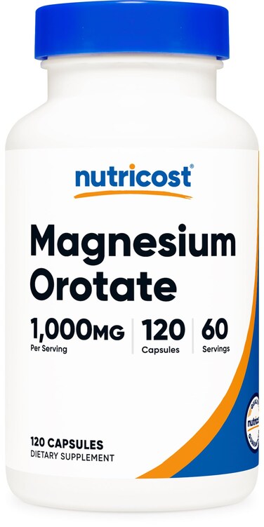 Nutricost Magnesium Orotate Capsules 1000mg 120 Caps  60 Servings 500mg Per Capsule NonGMO Gluten Free