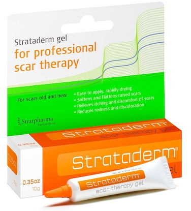 StratadermProfessional Scar Therapy Gel  Old and New Scars from General Surgery Trauma Wounds Burns Bites Acne  Skin Disease  Reduces Redness Discoloration Discomfort  Itch  10g 035oz