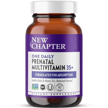 New Chapter Prenatal Vitamins One Daily Prenatal Multivitamin Enhanced for Age 35 with Methylfolate  Choline for Healthy Mom  Baby Gluten Free  NonGMO 90 ct