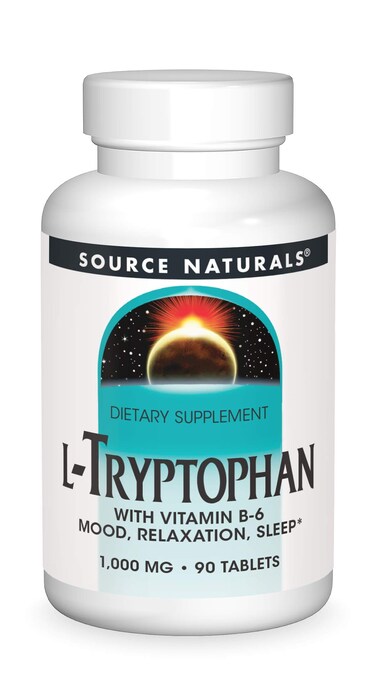 Source NaturalsLTryptophan with Vitamin B6 1000 mg Support Mood Relaxation And Sleep  90 Tablets