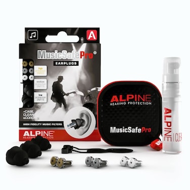Alpine MusicSafe Pro  High Fidelity Earplugs for Musicians  3 Interchangeable Premium Filter Sets 16 19  22 dB  Professional Musician Hearing Protection  Black