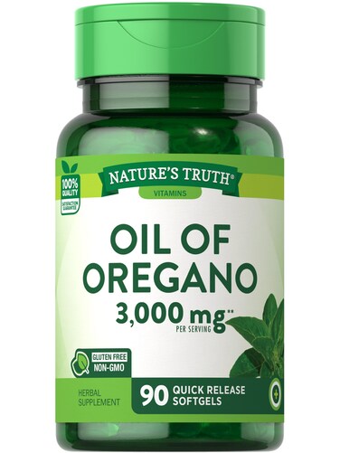 Natures Truth Oregano Oil Softgels  3000mg  90 Pills  Contains Carvacrol  NonGMO Gluten Free