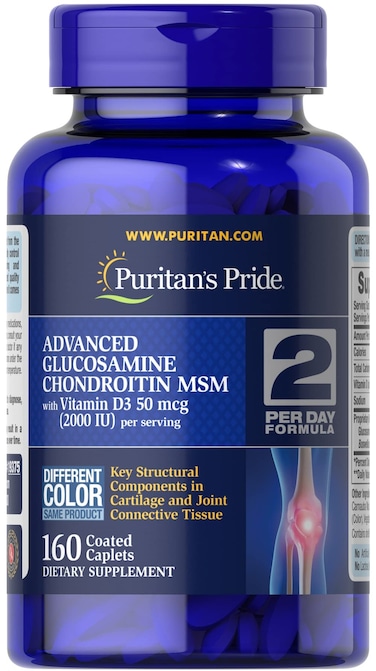 Puritans PrideTriple Strength Glucosamine Chondroitin with Vitamin D3 Caplets 160 Count