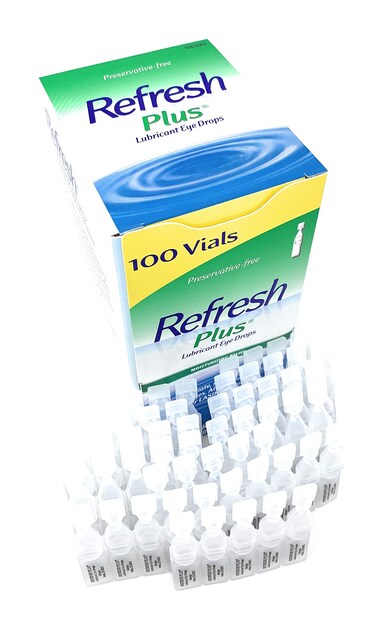Allergan Refresh Plus Lubricant Eye Drops SingleUse Vials Clear 100 Count Pack of 1