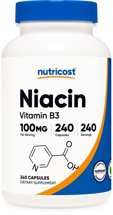 Nutricost Niacin Vitamin B3 100mg 240 Capsules  with Flushing NonGMO Gluten Free
