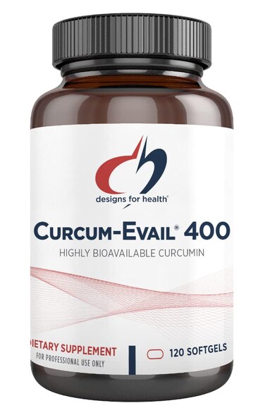 Designs for Health CurcumEvail 400  Bioavailable Turmeric Curcumin Supplements  Evail Emulsification Technology  Curcumin C3 Complex with Turmeric Oil  Vitamin E NonGMO 120 Softgels