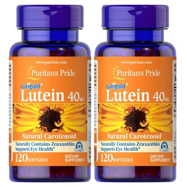 Puritans Pride Lutein 40mg With Zeaxanthin Supports Eye Health 120 Count Pack of 2