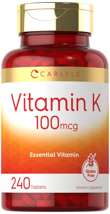 Carlyle Vitamin K 100 mcg  240 Tablets  Vegetarian NonGMO Gluten Free  Vitamin K Supplement