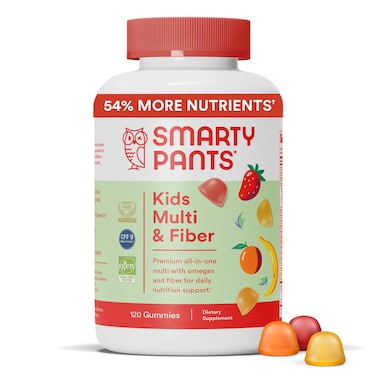 SmartyPantsKids Multivitamin Gummies and Fiber Supplement Omega 3 Fish Oil EPADHA Vitamin D3 C Vitamin B12 B6 Vitamin A Zinc Fiber Gummies Three Fruit Flavors 120 Count 30 Day Supply