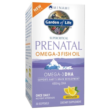Garden of Life Minami Natural Prenatal DHA Omega 3 Fish Oil Supplement Softgels Lemon 30 Count
