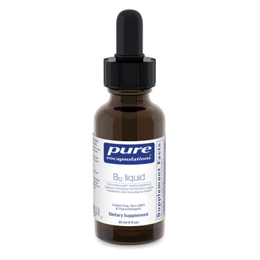Pure Encapsulations B12 Liquid  1000 mcg Vitamin B12 Methylcobalamin Supplement to Support Nerves Immune Health Energy and Cognitive Function  1 fl oz