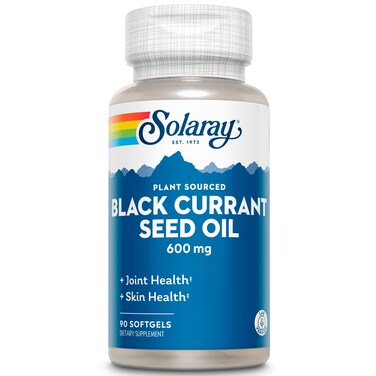 Solaray Black Currant Seed Oil 600mg with Gamma Linolenic GLA Alpha Linolenic ALA and Linoleic Fatty Acids  Skin Hair Joint Health and Immune Support  60Day Guarantee 90 Serv 90 Softgels