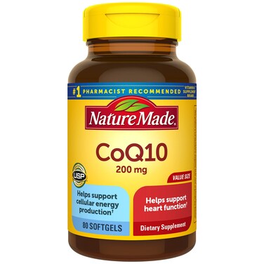 Nature Made CoQ10 200mg Dietary Supplement for Heart Health Support 80 Softgels 80 Day Supply