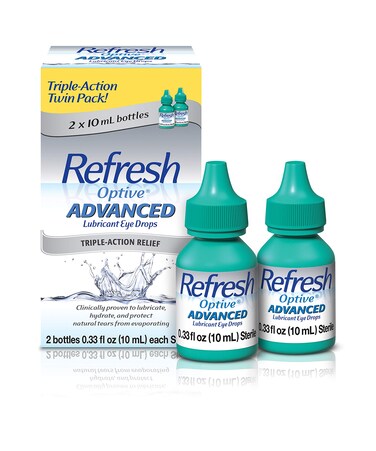 Refresh Optive Advanced Eye Drops 033 Fl Oz Twin Pack