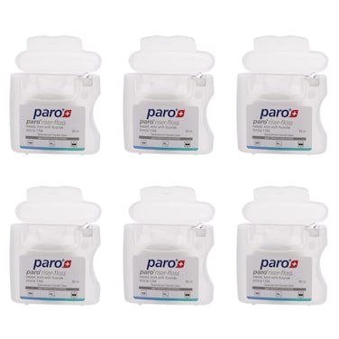ParoSwiss Paro Riser Floss Mint Waxed Fluoridated 50 m  6 Pack