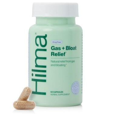 Hilma Natural Gas  Bloating Relief for Women  Doctor Formulated with Organic Ingredients  Lemon Balm Fennel  Peppermint Leaf  50 Vegan Capsules