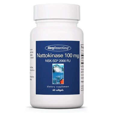 Allergy Research Group  Nattokinase Supplement NSKSD 2000 FU 100mg  CardiovascularCirculatory Health  60 Softgels