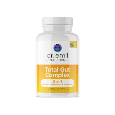 DR EMIL NUTRITION Total Gut Health Complex  Prebiotic  Probiotic  Postbiotic Gut Health Supplements for Women and Men  Probiotics for Digestive Health  Gut Health 60 Capsules