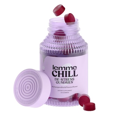 Lemme Chill Stress Relief Gummies with 300mg KSM66 Ashwagandha Lemon Balm Passionflower  Goji to Support Relaxation Healthy Cortisol  Sleep  Vegan GlutenFree NonGMO Mixed Berry 60 Count