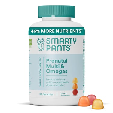 SmartyPants Prenatal Vitamins for Women Multivitamin Gummies Omega 3 Fish Oil EPADHA Biotin Methylfolate Vitamin D3 C Vitamin B12 B6 Vitamin A K  Zinc 80 Count 20 Day Supply