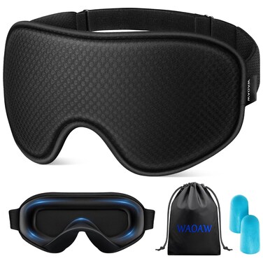 WAOAWSleep Mask for Men Women Blackout Eye Masks for Sleep  3D Breathable Soft Comfortable Eye Mask for Travel  Adjustable Light Blocking Night Masks for Sleeping