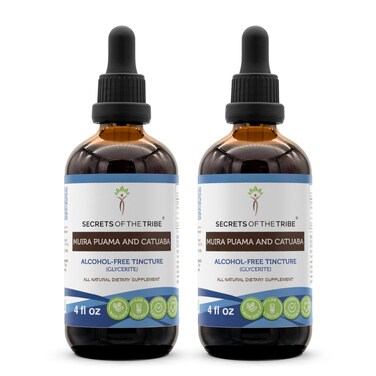 Secrets of the Tribe Muira Puama and Catuaba AlcoholFree Liquid Extract Ptychopetalum Olacoides and Erythroxylum Catuaba Dried Bark Tincture Supplement 2x4 FL OZ