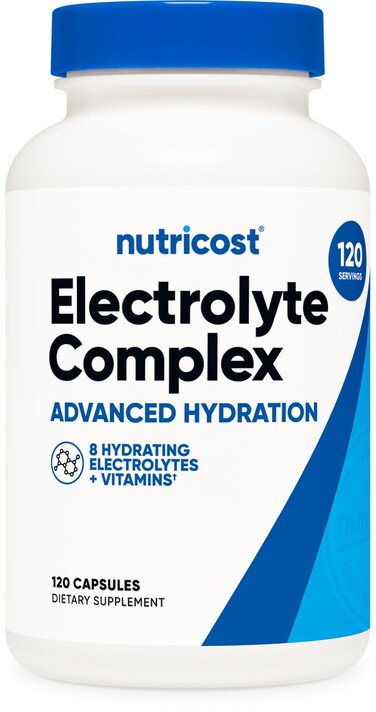 Nutricost Electrolyte Complex Advanced Hydration with Real Salt 120 Capsules  8 Hydrating Electrolytes  Vitamins Gluten Free NonGMO Vegetarian