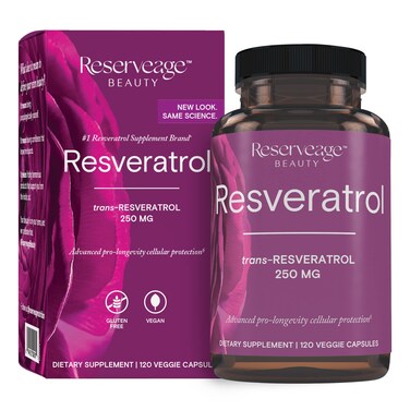 Reserveage Beauty Resveratrol 250 mg  Best TransResveratrol  Vegan Antioxidant Supplement for Cellular  Heart Health  Aids Healthy Aging  Immune Health  120 Vegetable Capsules 120 Servings