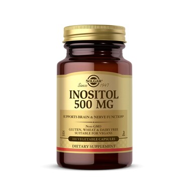 Solgar Inositol 500 mg  100 Vegetable Capsules  Supports Cellular Function  Brain Health  Vegan Gluten Free Dairy Free Kosher  100 Servings