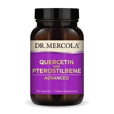 Dr Mercola Quercetin and Pterostilbene Advanced 30 Servings 60 Capsules Dietary Supplement Supports Lung and Immune Health Non GMO