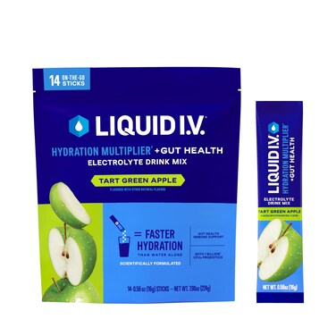 Liquid IVHydration Multiplier  Probiotic Kombucha  Tart Green Apple  Hydration Powder Packets  Electrolyte Drink Mix  Easy Open SingleServing Stick  NonGMO  14 Servings Pack of 1